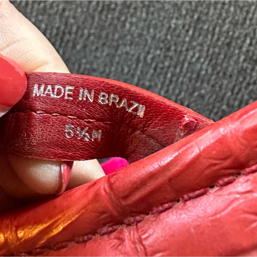Tory Burch Miller Coral-Red Logo Thong Sandals Size 5.5 - Picture 12 of 12